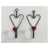 Pair of heart hooks