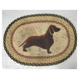 Round dachshund braided rug