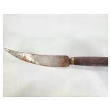 Carved wood handle knife