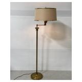 Vintage brass floor lamp w/ milk glass shade