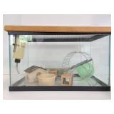 Aquarium with  hamster home accessories