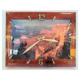 Lacquered wood mountain clock