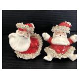 Two Napco Ceramic Santa Claus shakers