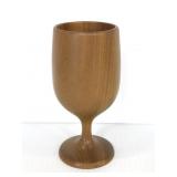 Wooden stemmed goblet glass