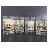 Currier & Ives winter scene glasses