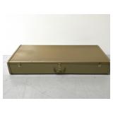 Huge vintage gold tin metal storage case