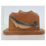 Wood whal napkin holder