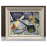 Vintage framed original abstract painting