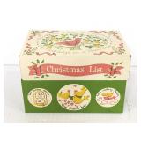 "Christmas List" tin recipe box