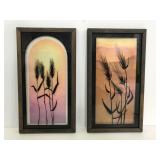 Pair of shadow art framed watercolor prints