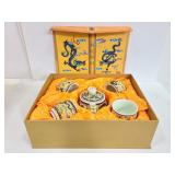 Moon Dragon ceramic tea set in box