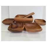 Wood salad bowl set