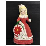 Vintage ceramic Christmas woman figure