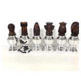 Six chess piece shaped and other Avon men bottles