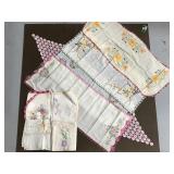 Lot of assorted Embroidered floral linens