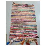 Large colorful woven fabric rug