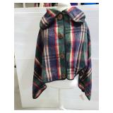 L.I.B New York fleece plaid ponch with tag