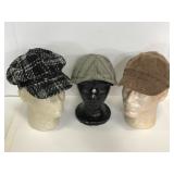 Trio of assorted beret like hats