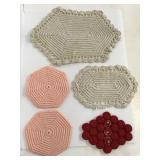 Lot of 5 crocheted hot pads