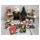 Lot of assorted Christmas ornaments and decor