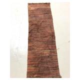 Striped runner rug with fringe