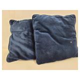 Two blue vintage throw pillows