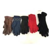 Five pairs of adult winter gloves