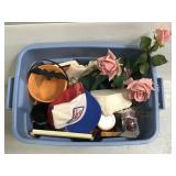 Tote of assorted items