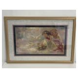 Framed home interiors signed angel print