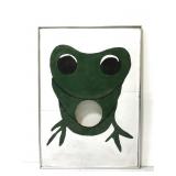 Framed painted frog bean-bag toss board