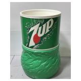 Large 7-UP pop cooler barrel