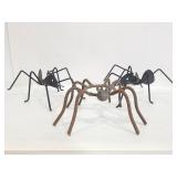 Trio of metal insect yard art