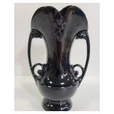 Deep amethyst double handle vase