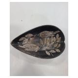 Carved & signed soapstone dish