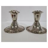 Pair of silver plate candlesticks