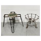 Pair of large metal planter stands