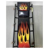 Auto creeper w/ flame design & swivel wheels