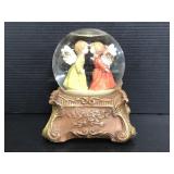 Kissing angels musical snow globe