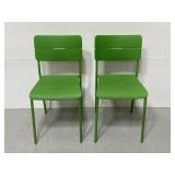 Pair of green IKEA chairs