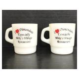 Pair of milk glass Mike