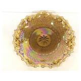 Carnival cut glass serving plate