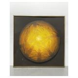 Large framed vintage tree painting on wood