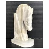 Marble horse head decorative figure