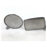 Two vintage vehicle side view mirrors
