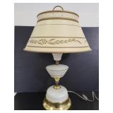 Vintage metal lamp with glass & metal shades