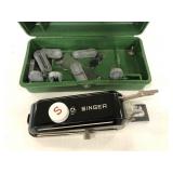Vintage singer button holder with case