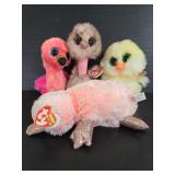 Four TY Beanie Boo bird friends w/ tags