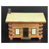 Wood log cabin storage box
