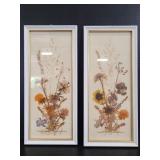 Two framed dried flower art