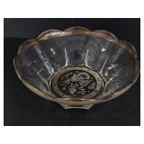 George Briand glass bowl w/ silver accent